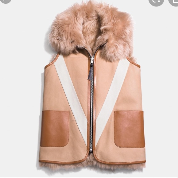 coach shearling vest